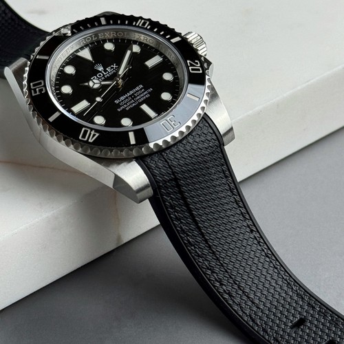 20mm Hybrydowy gumowy pasek do zegarka premium z ceraty żaglowej wykonany dla Rolex Submariner - Zdjęcie 6 z 10