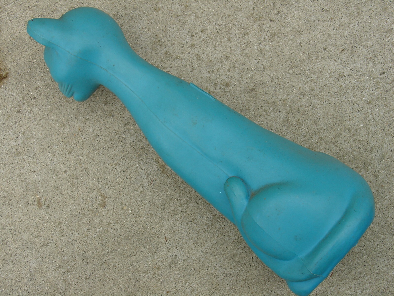 Vintage Plastic Blow Mold Seated Pet Kitty Cat Bank Blue w/ Green Eyes 16"