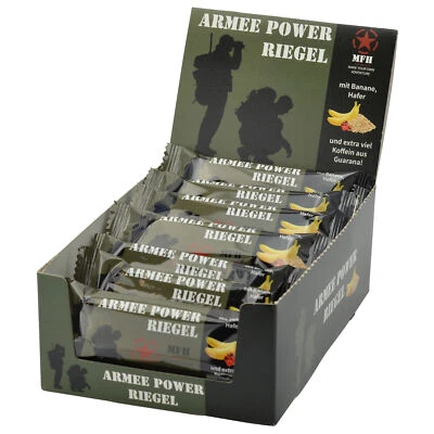 20x MFH Armee Power Riegel Energieriegel Müsliriegel Banane Koffein Snack 20er