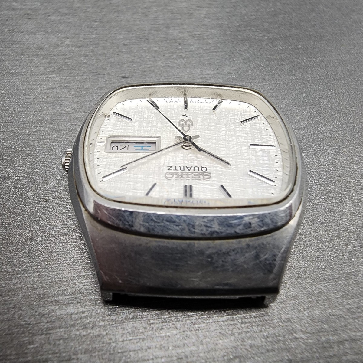 Seiko Watch Men 34mm Silver Dial Silver Tone Daydate 0843