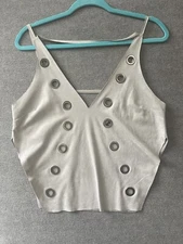 Milkyway Gray Halter Top Women's Medium  Grunge Punk Rock Boho Chic  Goth Sexy