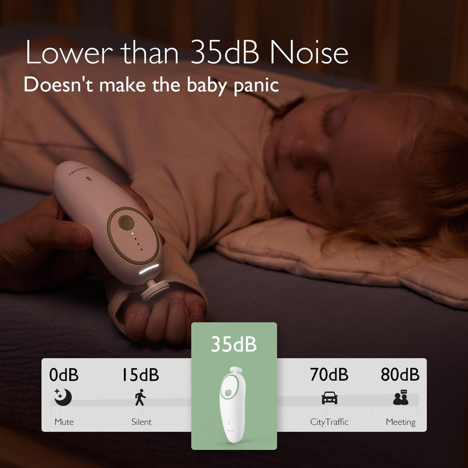 Momcozy Baby Nail File Electric, Gentle Baby Nail Trimmer Electric