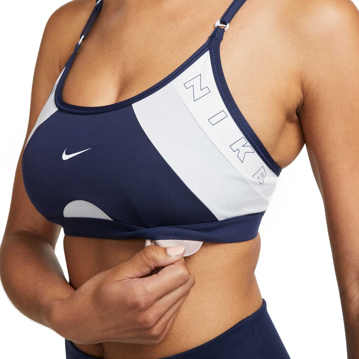 Nike Blue White Dri-fit Indy Sports Bra Woman's Size XXL New With Tag  DQ5128-410