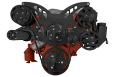 BBC Serpentine Pulley Conversion Kit ALT PS A/C Big Block Chevy 427 454 BLACK