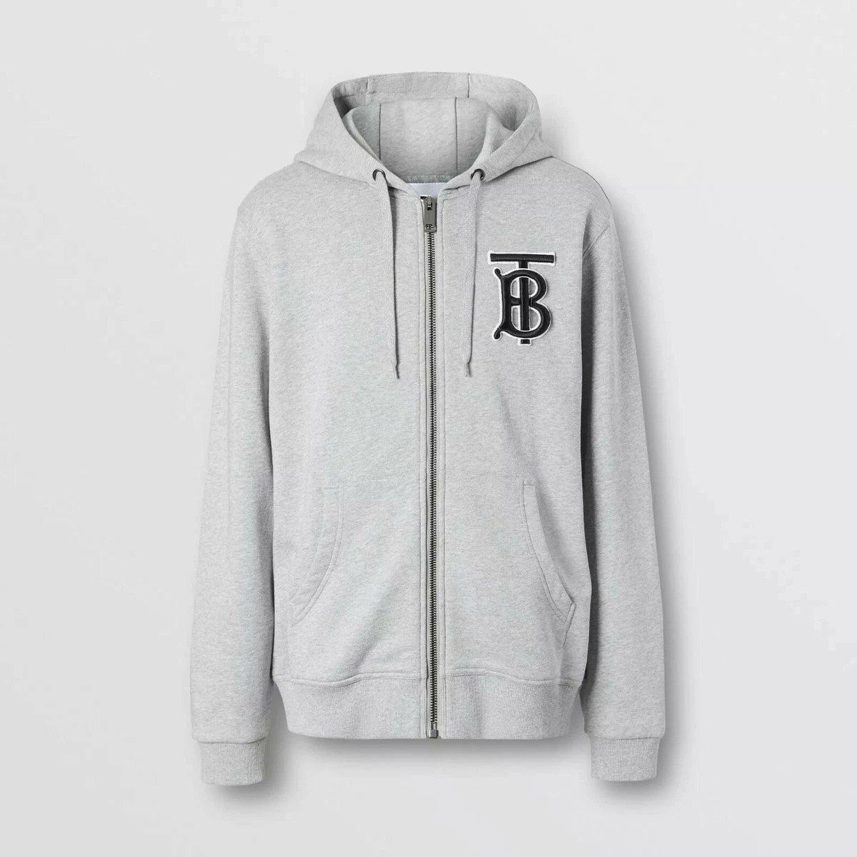 NEW 100% AUTHENTIC Mens Burberry TB Logo Hoodie Sweatshirt Gray Grey M  Medium | eBay