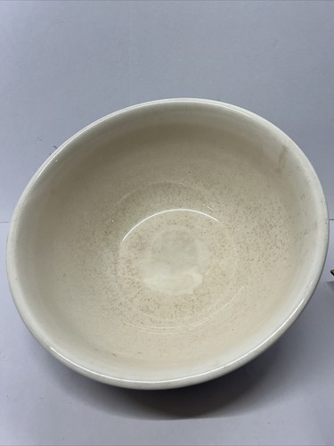 UNIVERSAL POTTERIES NESTING MIXING BOWL 10.5" Blue Ribbed & Ivory 1940s Vintage - Picture 6 of 12