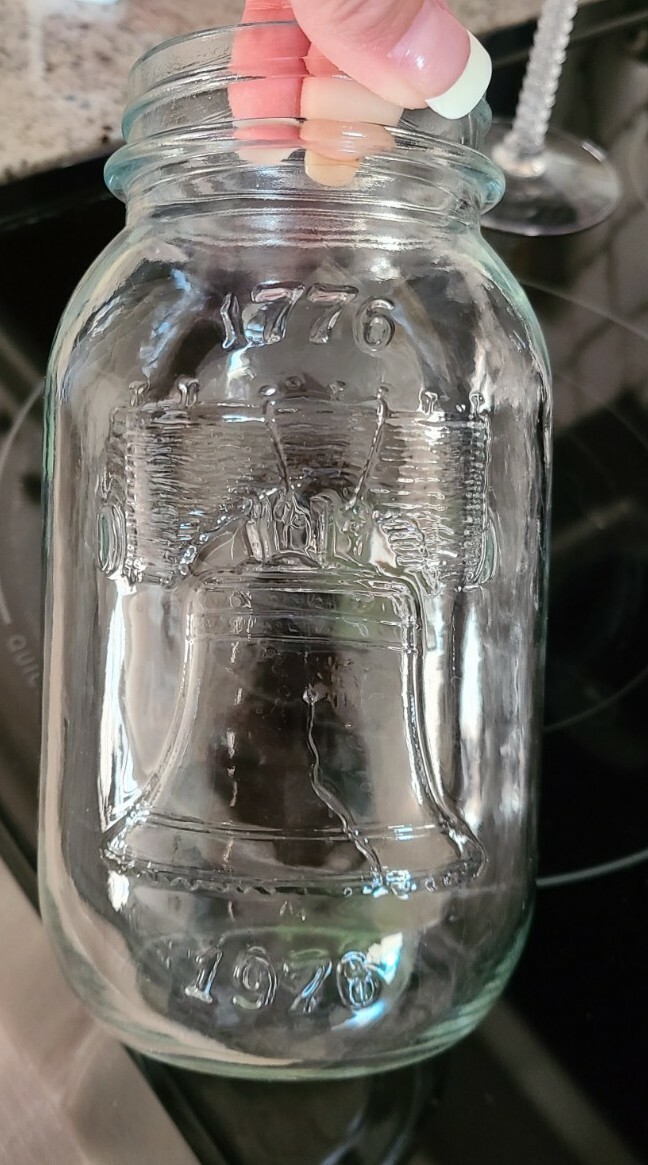 1 or 2 Rare Glass Quart Mason Jar Liberty Bell 1776 Centennial 1976
