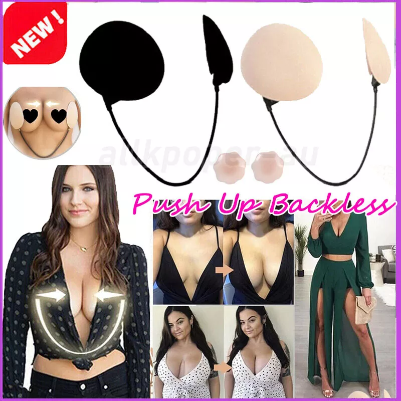 New!! Invisible Bra Push-Up Frontless Breast Lift Up Deep Covers Backless AU