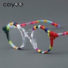 Colorful Acetate Round Eyeglass frames Fashion Women Retro glasses 45-23-145 mm