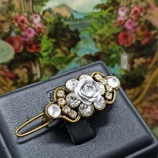 Michal Negrin Hairpin White Rose Swarovski Crystals Romantic Flower Small Gift