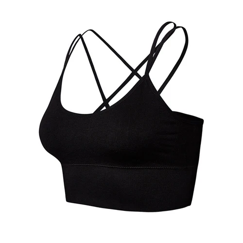 Damen Sport-BH nahtlose Bralette Tank Crop Top gepolstert BH Bustier Cami Weste - Bild 14 von 24