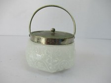Boîte à Sel Ancienne En Verre Avec Couvercle Et Coupelles Pour Pickles