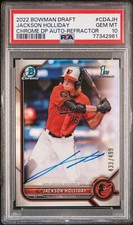 PSA 10 JACKSON HOLLIDAY AUTO 1st 2022 Bowman Chrome REFRACTOR #/499 RC GEM MINT