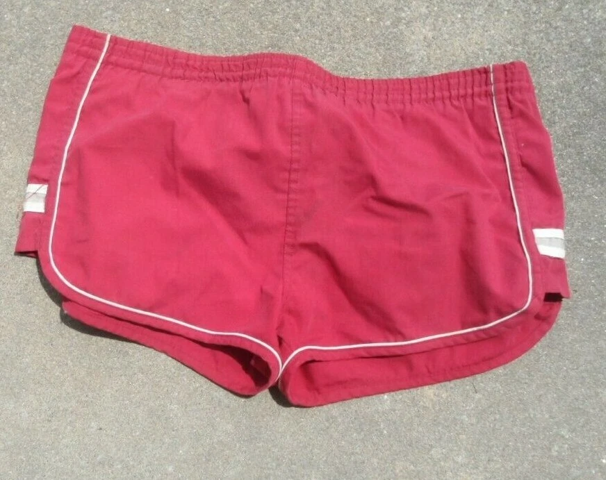 Short court Supreme maillot de bain doublé rouge foncé vintage années 80 polycoton