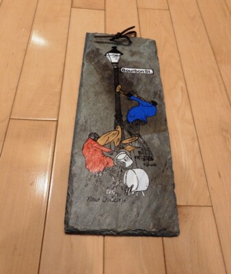 Vieux Carre ニューオーリンズ スレート画 Hand Painted Slate Bourbon St. New Orleans - Vieux Carre - Kein | eBay