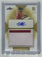 2021 LEAF PERFECT GAME YELLOW ZACH CROTCHFELT LOGO RC PATCH AUTO # 4/12