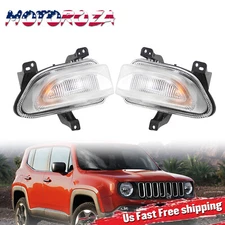 Front Bumper DRL Parking Turn Signal Light Fog Lamps For Jeep Renegade 2015-2018