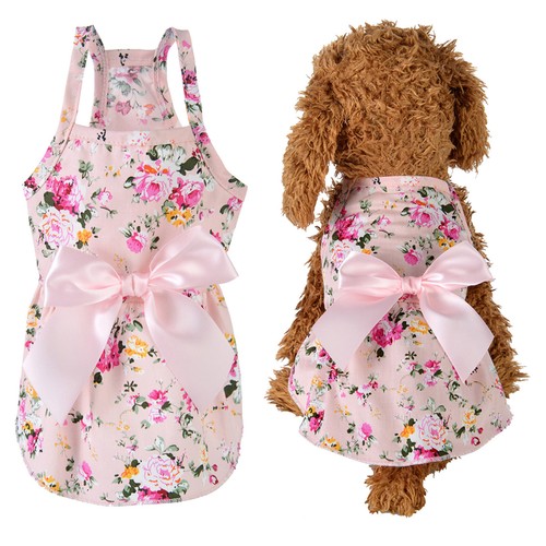 Cute Pet Clothes Dog Cat Princess Dress Small Pet Silk Bow Knot Skirt - Picture 16 of 27