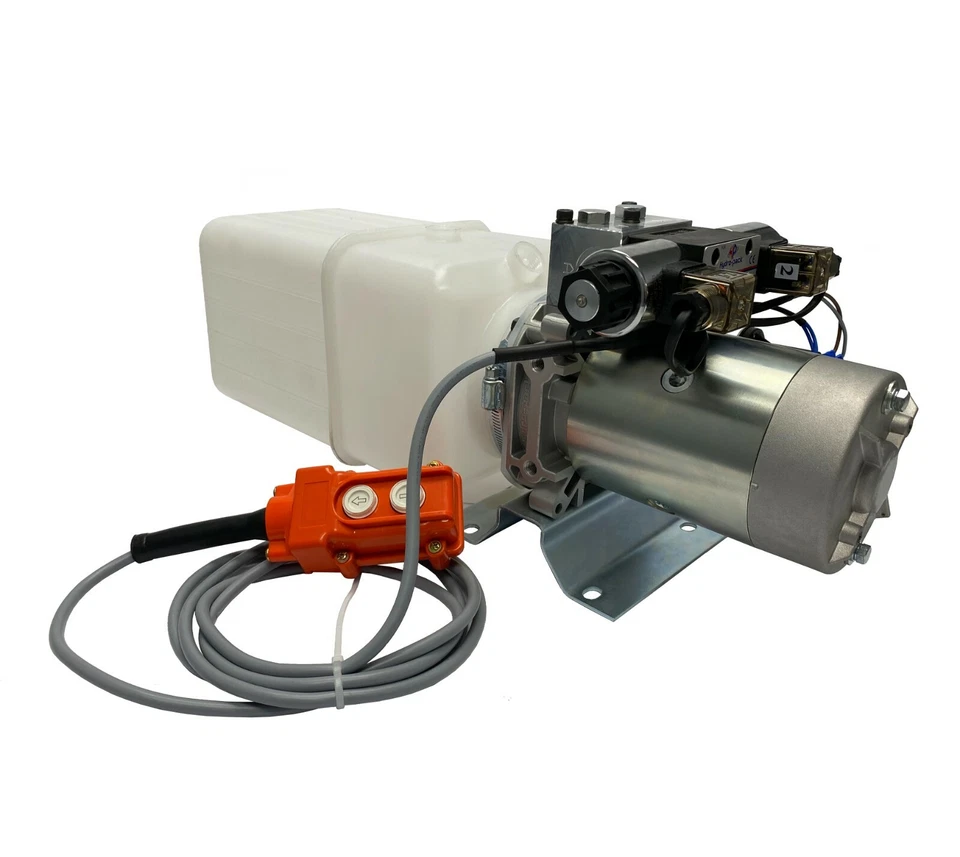 12V DC Double Acting Hydraulic Power Unit 6 Quart tank with Remote Control - Image 3 of 4
