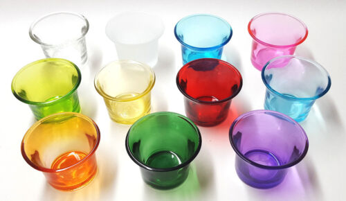 Teelichtglas 11 Farben Teelichthalter Gläser Windlicht Kerzenständer Tischdeko - Bild 1 von 34