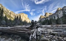 Landscape nature mountains trees forest clouds branch Custom Gaming Mat Desk