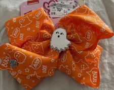 Nickelodeon Jojo Siwa Orange Halloween Ghost Boo Bow New