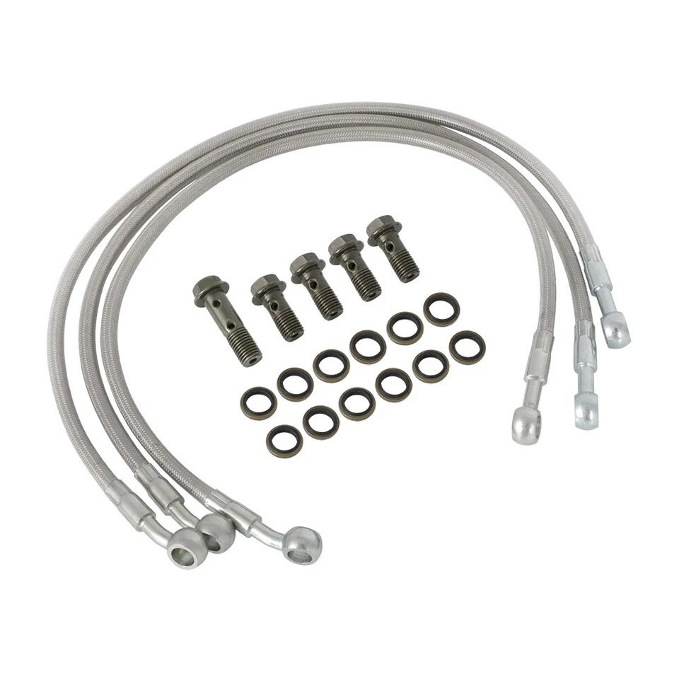 KIT LÍNEA FRENO DELANTERO ACERO TRENZADO PARA HONDA GL1100 GOLDWING 1100 1980 1981 1982 Foto 2 de 4