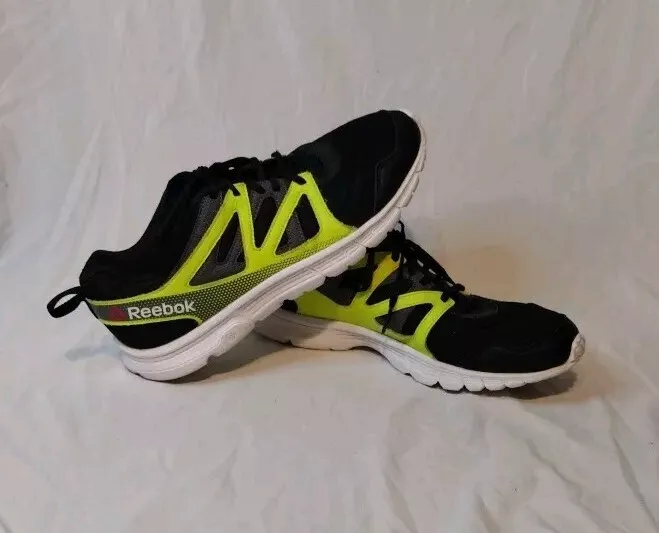 Chaussures de course Reebok Run Supreme 2.0 baskets hommes taille 6 1/2 noir vert néon 
