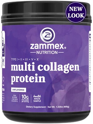 Multi Collagen Protein Powder Unflavored Hydrolyzed Peptides I, II, III, V, X