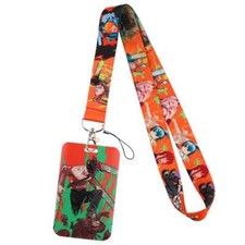 Chainsaw Man Manga Characters Themed Orange Lanyard With ID Badge Holder