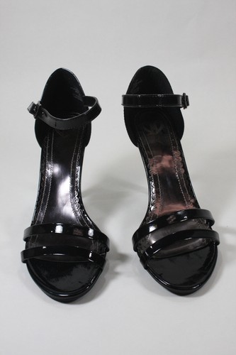 MADELINE BOBBLES BLACK HIGH 4" HEEL SHOES SEXY OPEN TOE ANKLE STRAP $45 NEW - Picture 8 of 9