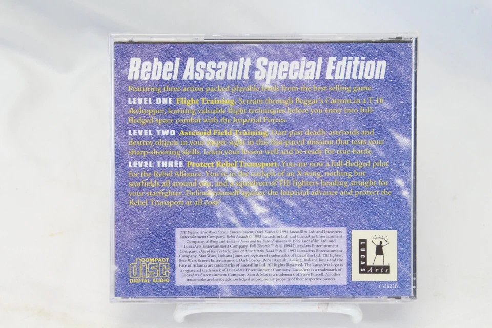 Star Wars: Rebel Assault PC 1993 Vintage CD ROM Special Edition FACTORY SEALED - Image 2 of 4
