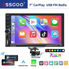 7" Double 2 DIN Car Stereo Radio Apple CarPlay Android Auto Head Unit  Camera