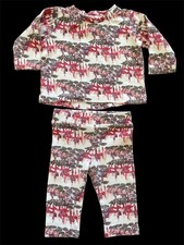 Kate Quinn 2022 Ivory/Pink Fuchsias Organic Cotton Top  Leggings-6-12Mos