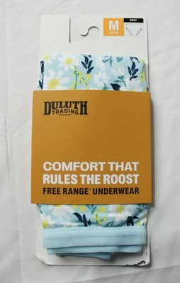 Duluth Trading Co Women's Free Range Briefs BM7 Light Blue Daisies Medium NWT