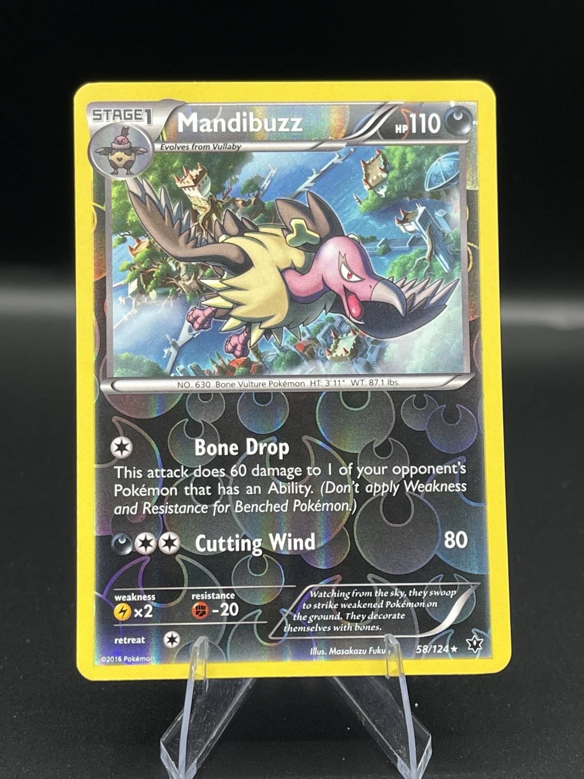 (NM) Mandibuzz 58/124 Reverse Holo Fates Collide Pokemon TCG Card 317a2-17