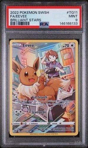 Eevee TG11 Pokémon TCG 2022 Ultra Rare Holo Brilliant Stars PSA 9 Mint