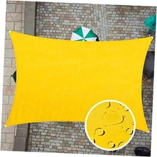  Rectangle Waterproof Sun Shade Sail UPF50 Canopy Awning 7' x 12' Yellow