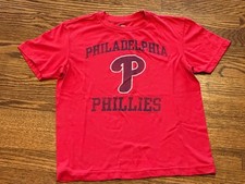 Philadelphia Phillies MLB Youth Boys' Red Logo T-Shirt Medium - Pre-owned