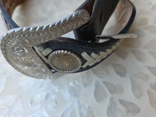 Concho Western Brown Leather Belt Size 28 Circle Y