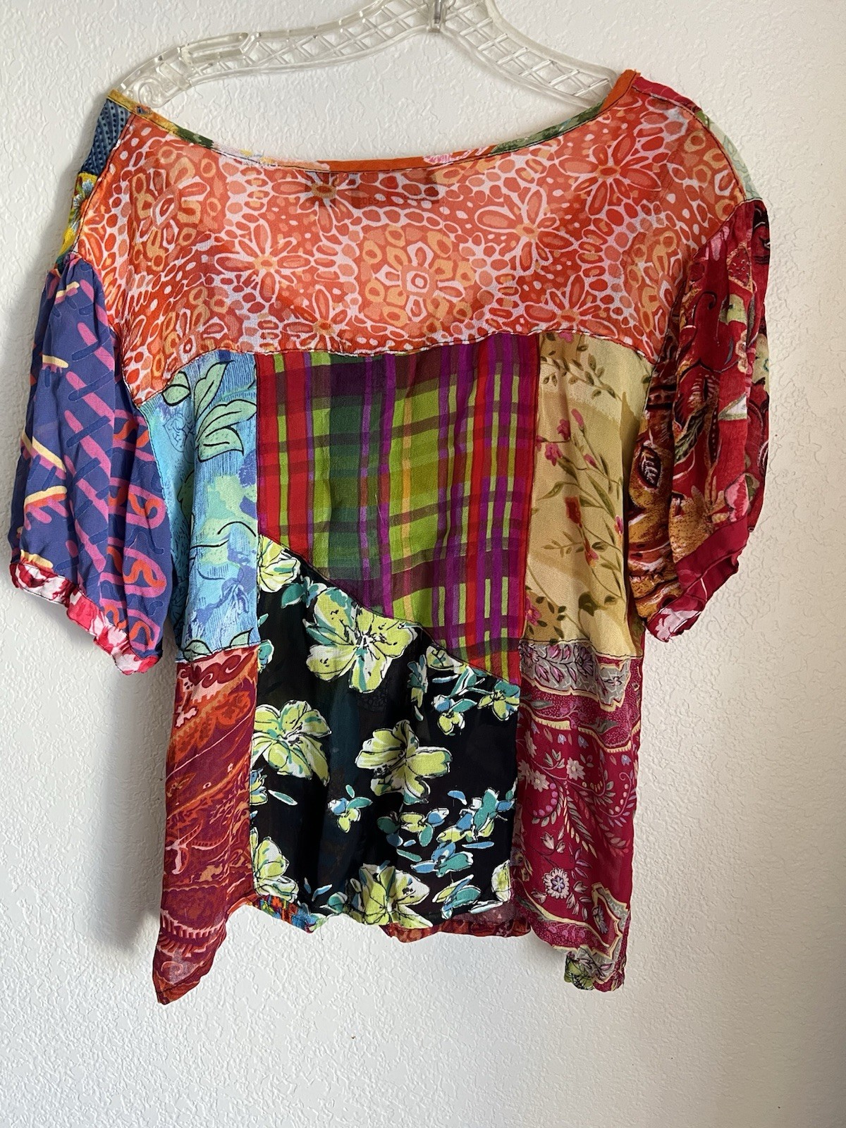 Sacred Thread WOMENS Top Patchwork Flowy Multicol… - image 7