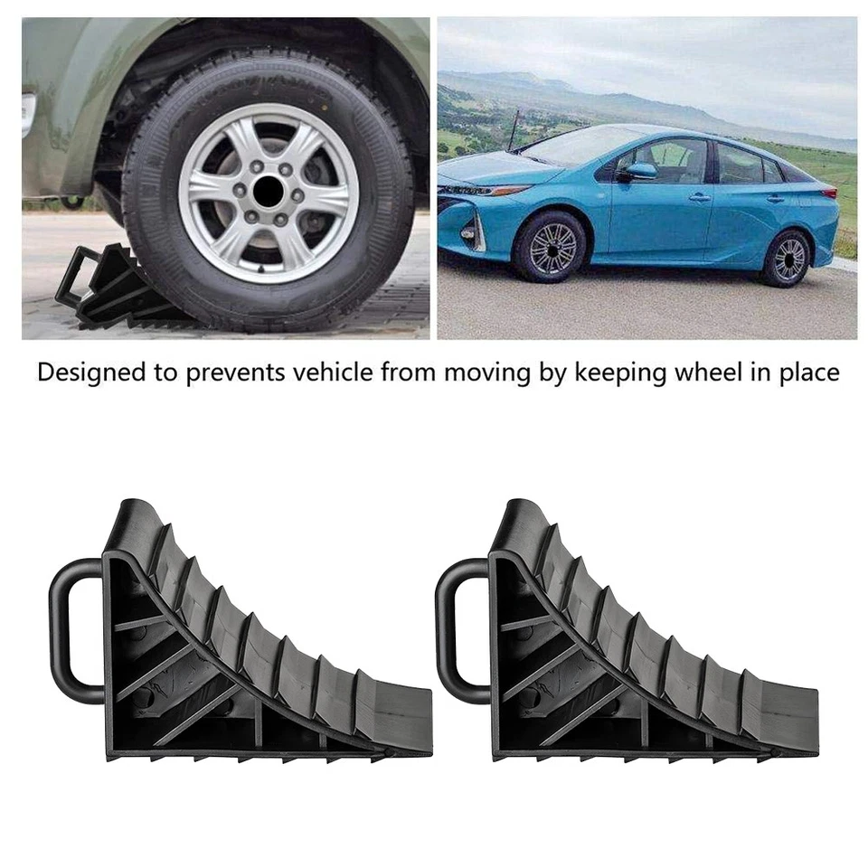 2 x Unterlegkeil mit Griff Hemmschuhe Bremskeile Anhänger PKW Stütze Radkeil DHL - Bild 4 von 4