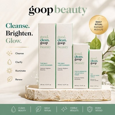 4pc Good Clean Goop Beauty Set~2 Juice Cleanser 4.2oz Toner 3.4oz Age Serum 1oz