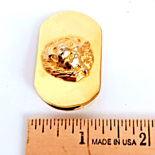 Belt Buckle Skinny Anne Klein Designer Lion Head 3D Gold Plated Crafts 2" x 1" - Picture 10 of 10
