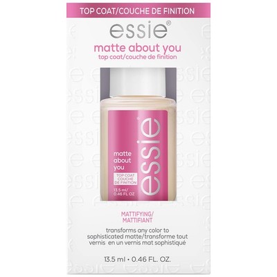 essie Nail Care, Matte About You Top Coat, Vegan, Mattifying Nail Polish, 0.46