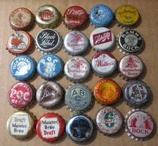 25 VINTAGE CORK BEER BOTTLE CAP CROWNS VINTAGE COLLECTIBLE CORK BEER CAPS LOT 5