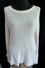 Ann Taylor LOFT Light Pink Open Weave Tie Bell Sleeves Sweater - Size Smal NWT