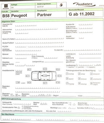 Peugeot   Partner G  ab 2002    Explosionszeichnung audatex  (PE-9)