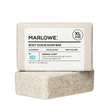 MARLOWE. No. 102 Body Scrub Soap 7 oz, Exfoliating Soap Bar with Shea Butter,...