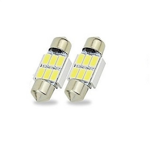 Luci LED T11 C5w Targa Abitacolo 12V 42mm 9 Smd 5630 Siluro CANBUS 6000k Auto - Miniatura 6